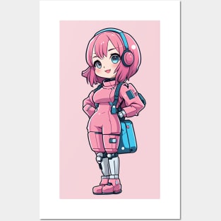 Cute bubblegum robot girl Posters and Art